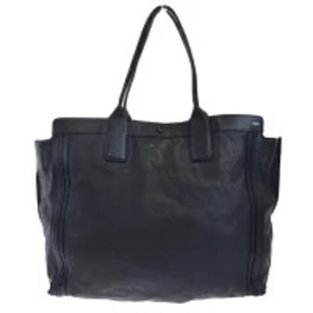 Chloe Alison Tote Bag Shoulder Black White Full Leather
